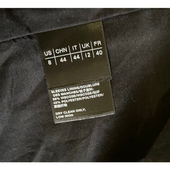 Lafayette 148 Flora Bloom Wool Silk Blazer US 8 Jacquard Suit Jacket Black Tie - Picture 11 of 16